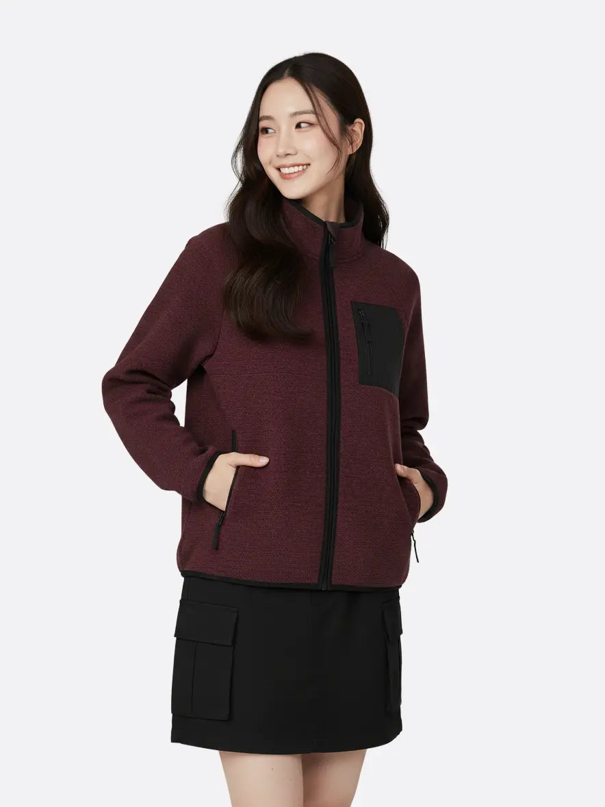 Áo Khoác Nỉ Dáng Suông Cổ Cao 7cm LFNUAK07