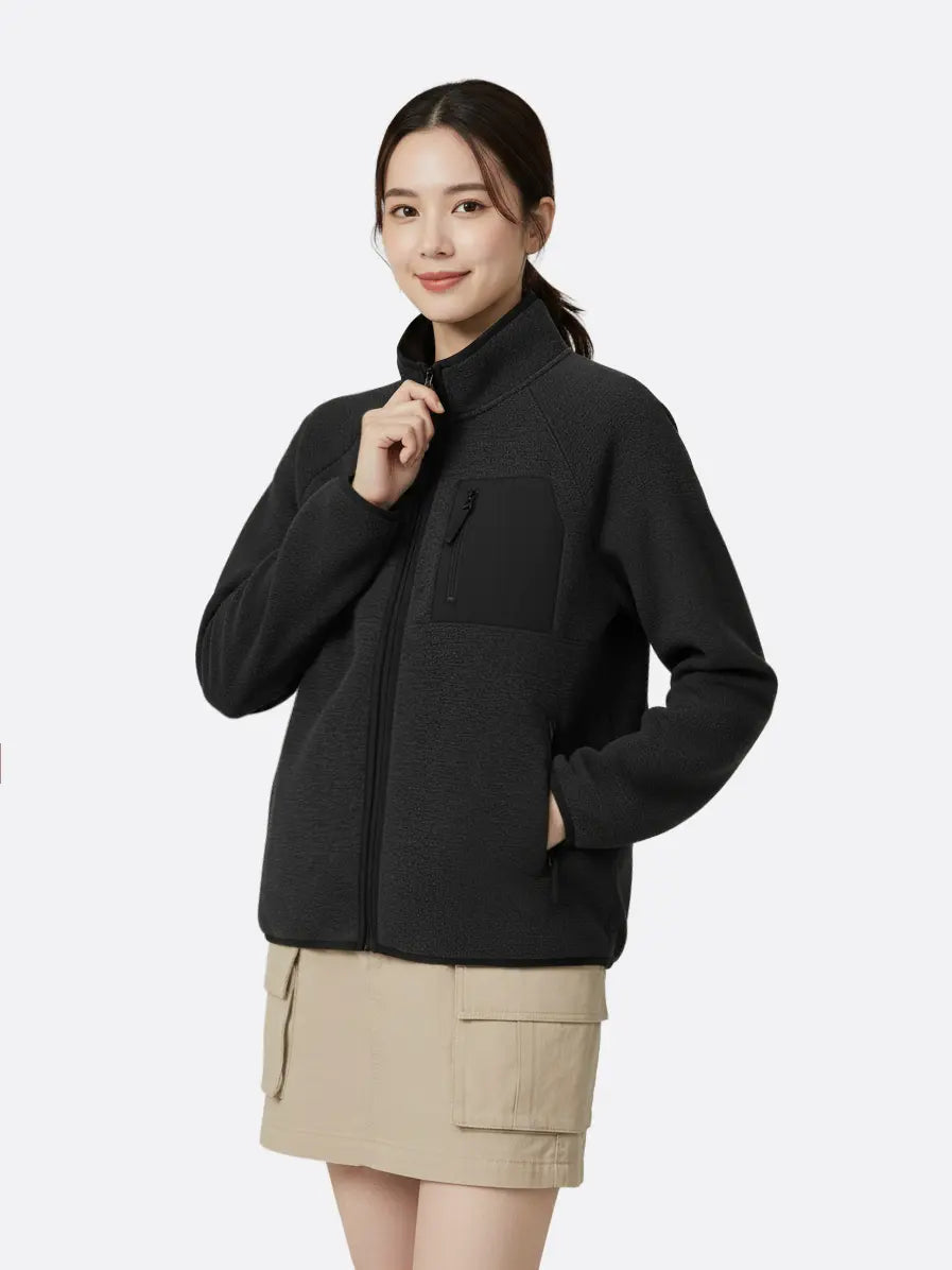 Áo Khoác Nỉ Dáng Suông Cổ Cao 7cm LFNUAK07