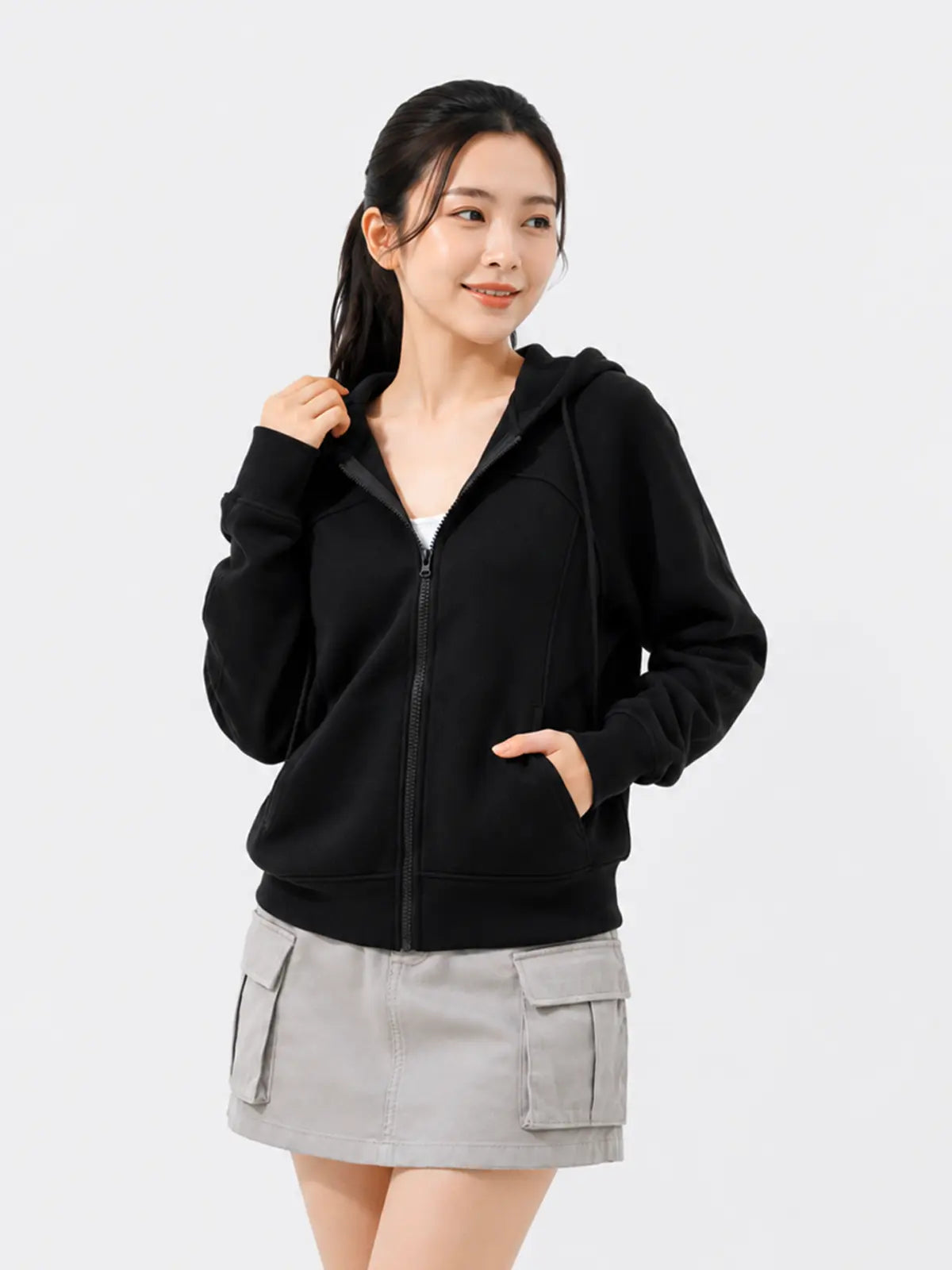 Áo Khoác Nỉ Hoodie Nữ Dáng Suông Rộng LFNUAK08