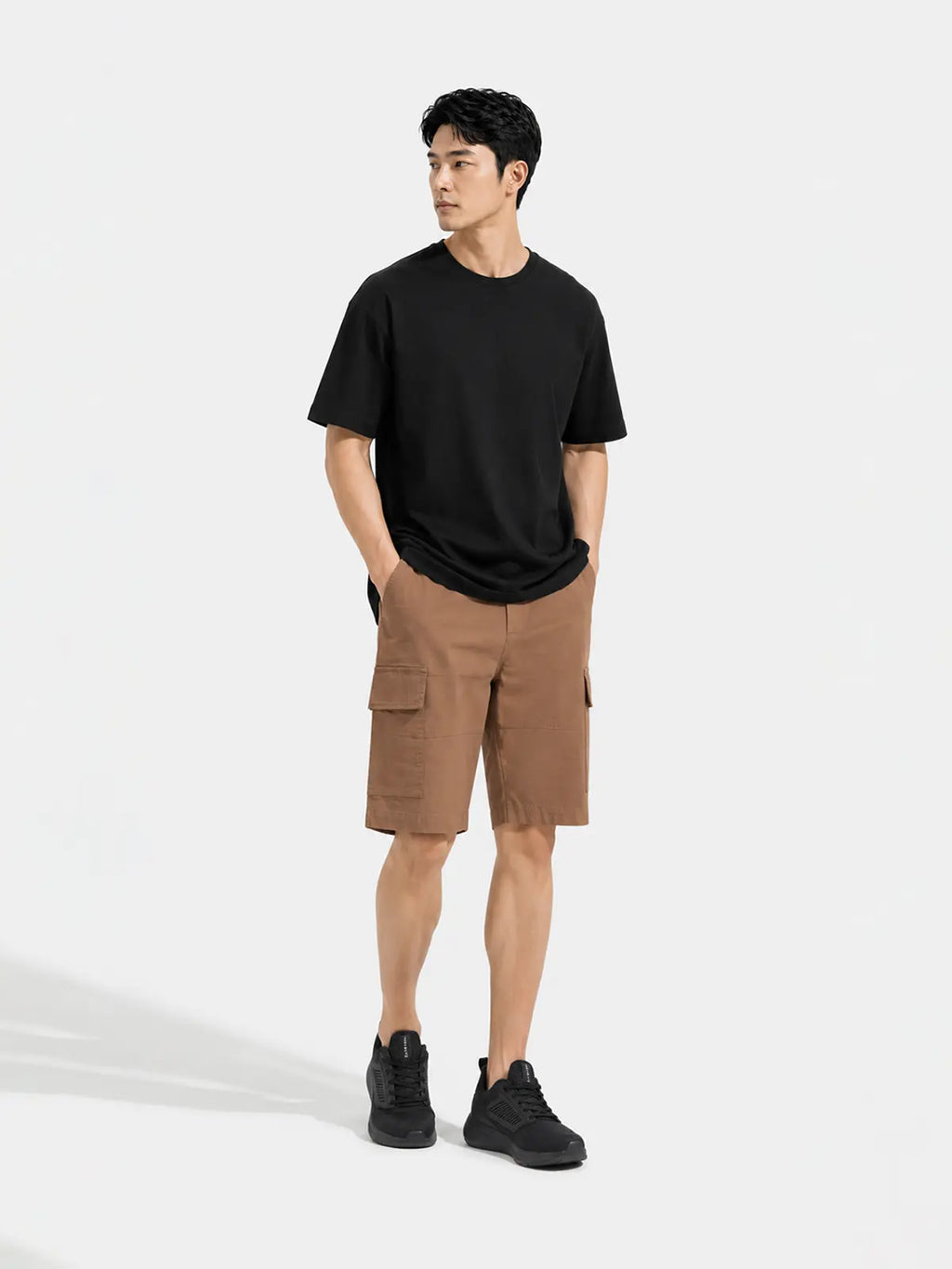 Quần Shorts Nam Khaki Túi Hộp LFNAMQ04