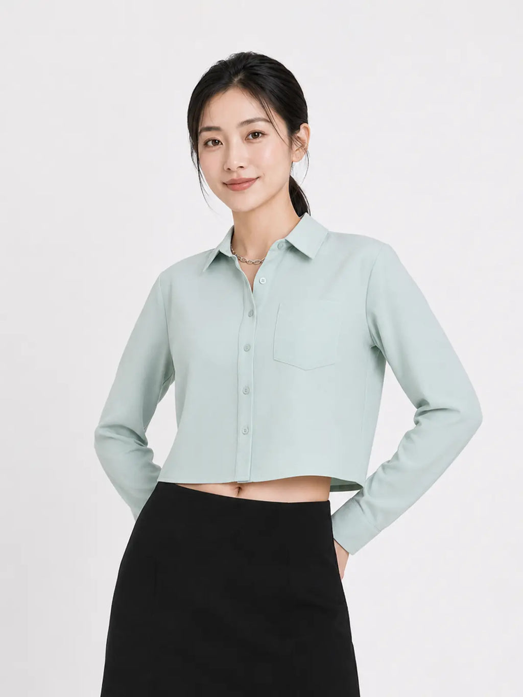 Áo Sơ Mi Nữ Kiểu Dáng Croptop LFNUSM03
