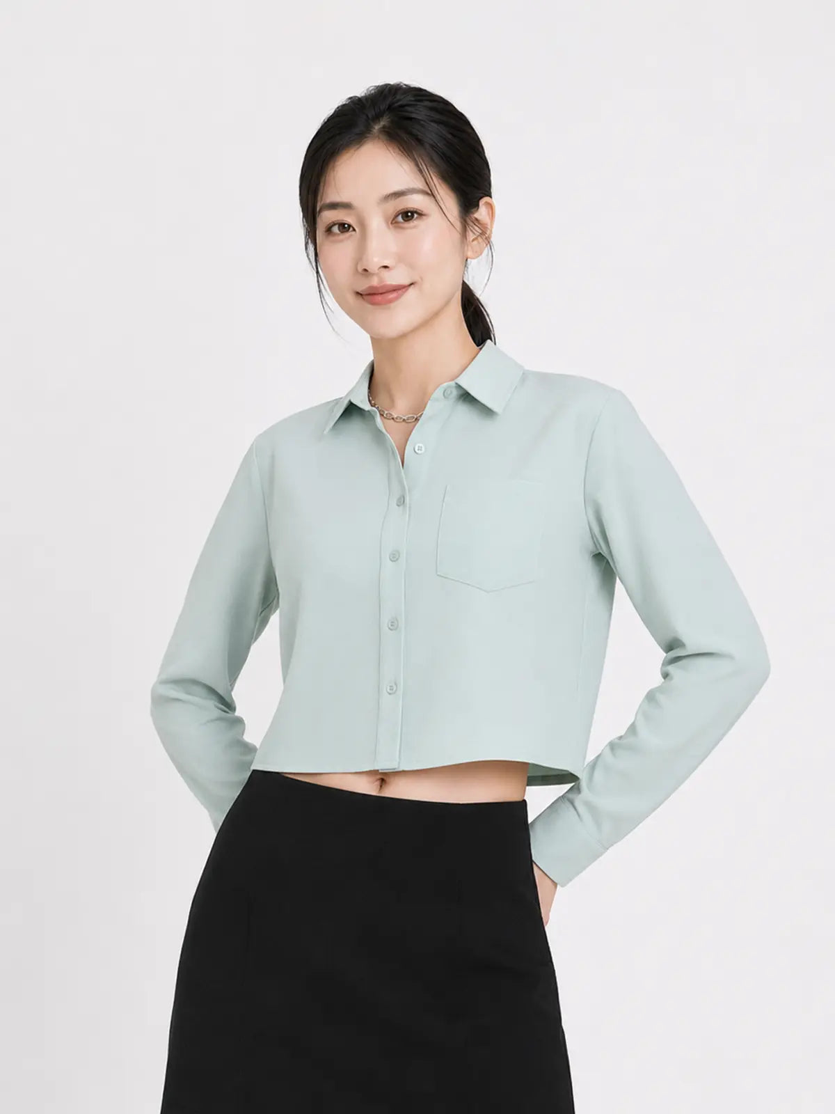 Áo Sơ Mi Nữ Kiểu Dáng Croptop LFNUSM03