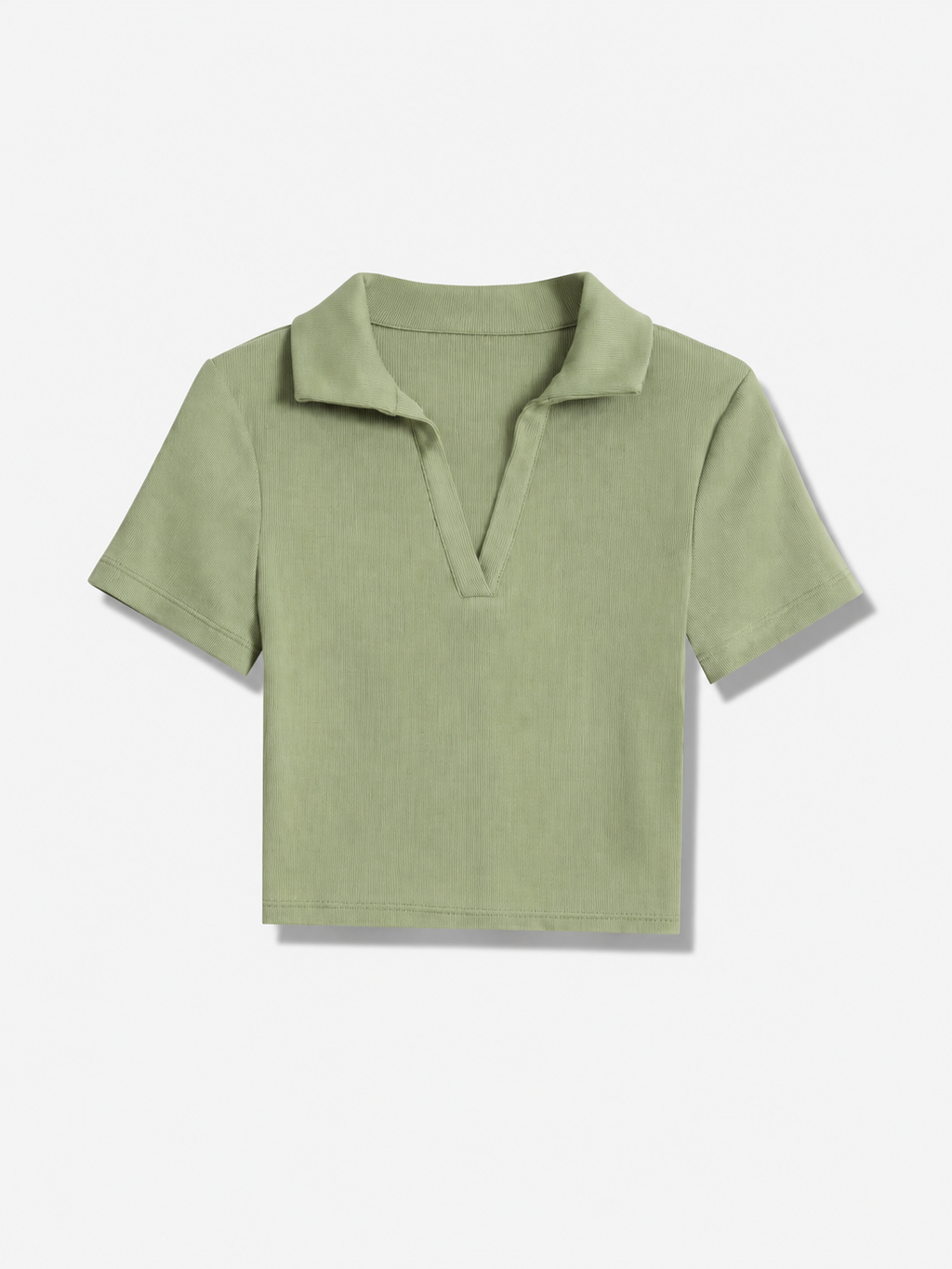 Áo Polo Nữ Croptop Vải Rib Cổ Bổ Trụ LFNUAP02