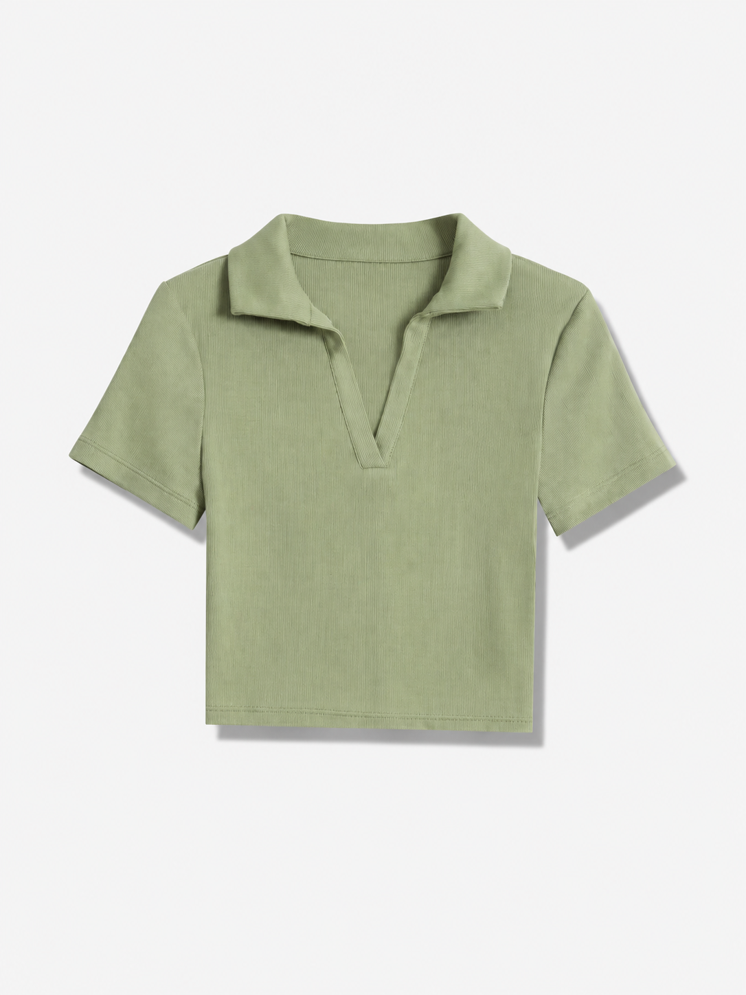 Áo Polo Nữ Croptop Vải Rib Cổ Bổ Trụ LFNUAP02