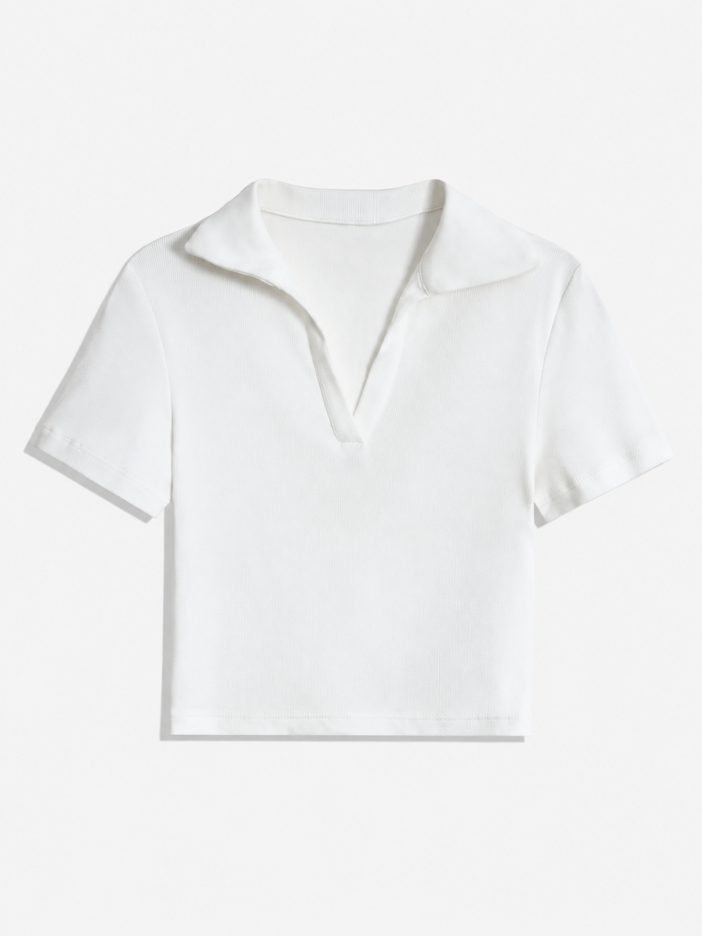 Áo Polo Nữ Croptop Vải Rib Cổ Bổ Trụ LFNUAP02