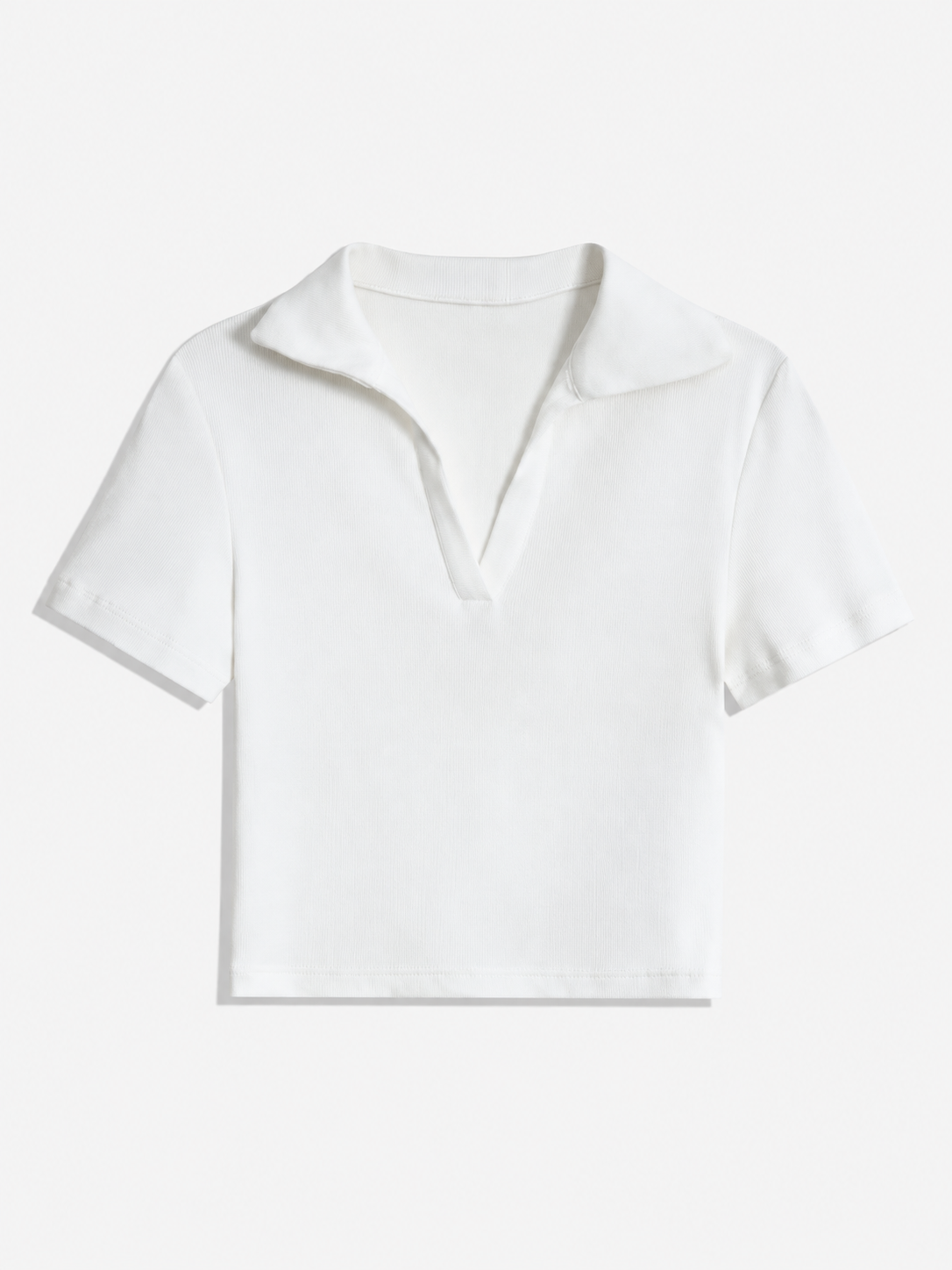 Áo Polo Nữ Croptop Vải Rib Cổ Bổ Trụ LFNUAP02